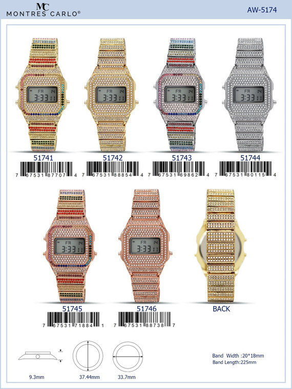 5174 - Iced Retro LCD Watch