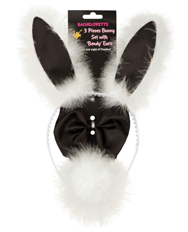 Bachelorette 3 Pc Bunny Set W/bendy Ears