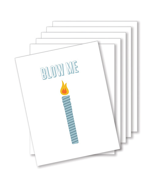 'blow Me Birthday Naughty Greeting Card - Pack Of 6