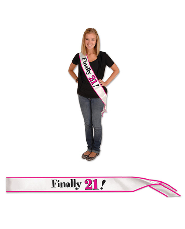 'finally 21! Satin Sash