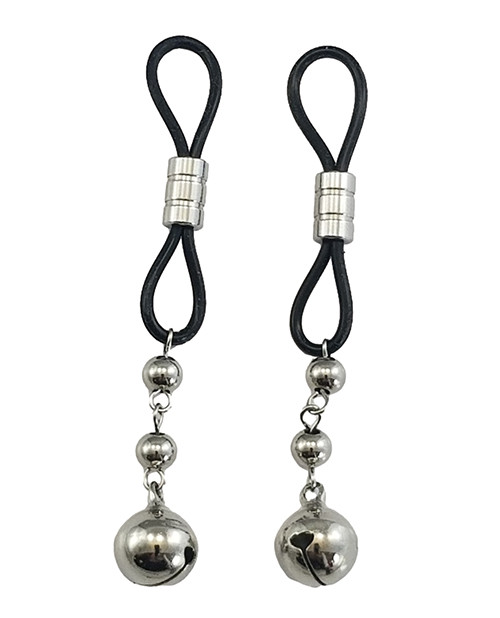 Bijoux De Nip Nipple Halos W/silver Bells - Black