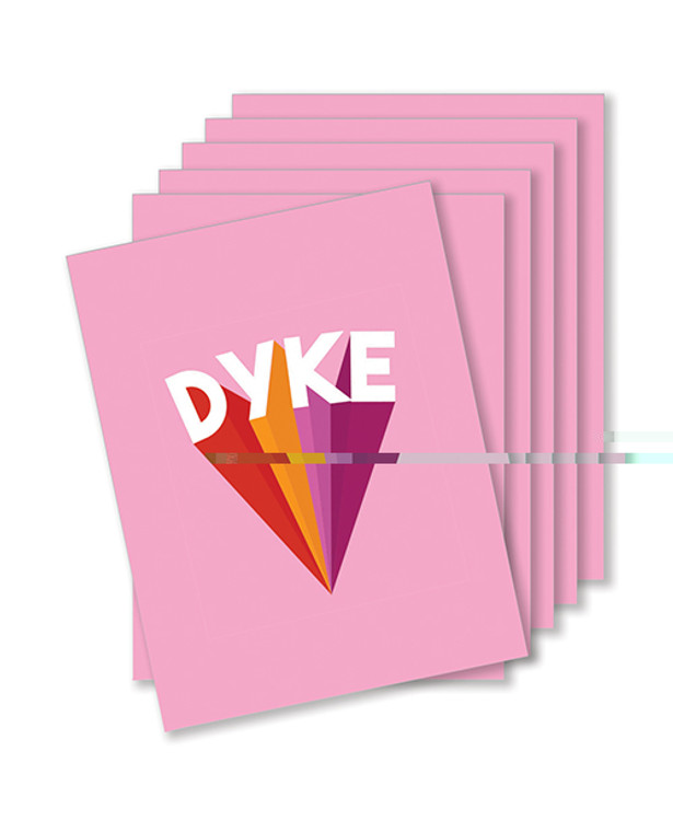 'dyke Power Naughty Greeting Card - Pack Of 6