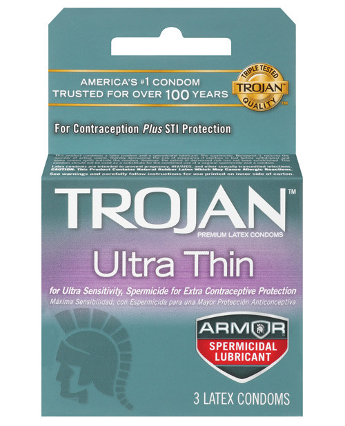 'trojan Ultra Thin Armor Spermicidal - Box Of 3