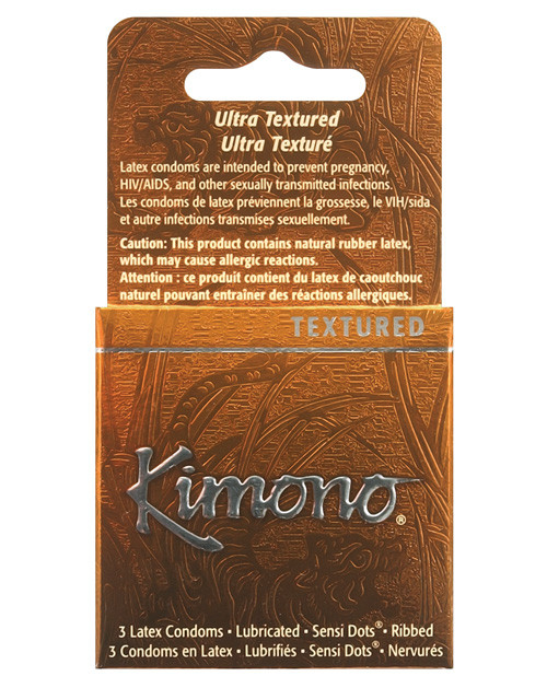 'kimono Textured Ribbed+sensi Dots Condom - Box Of 3