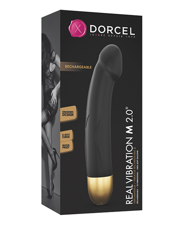 'dorcel Real Vibration M 8.6" Rechargeable Vibrator 2.0 - Black/gold