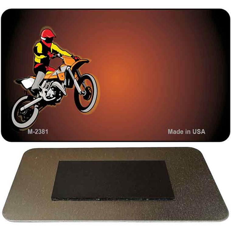 Dirt Bike Offset Novelty Metal Magnet M-2381 3.5" x 2" Magnet (M)