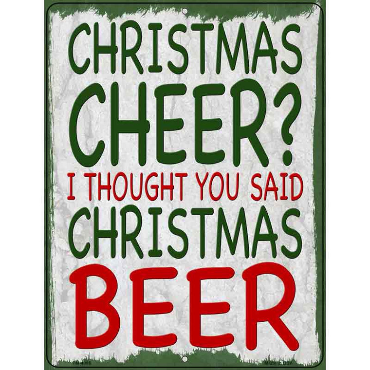 Christmas Beer Novelty Metal Parking Sign 4.5" x 6" Sign (PM)