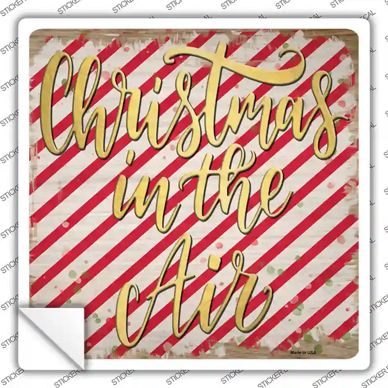 Christmas in the Air Novelty Square Sticker Decal Large
