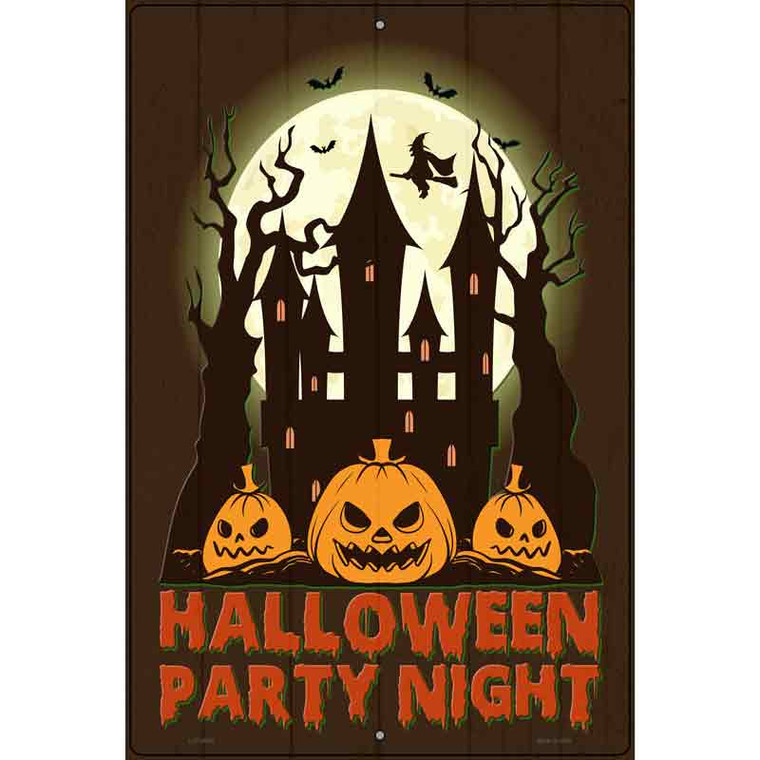Halloween Party Night Novelty Metal Parking Sign 12" x 18" Sign (LGP)