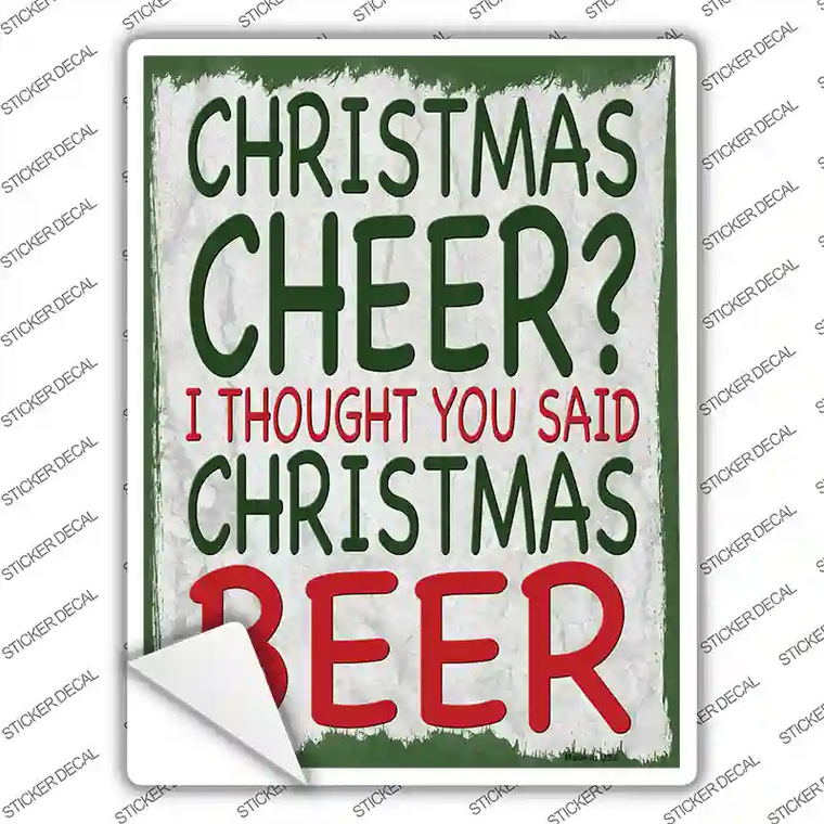 Christmas Beer Novelty Rectangle Sticker Decal Medium
