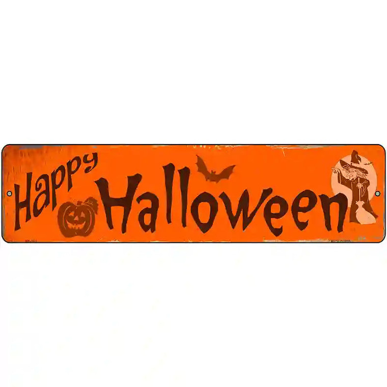 Happy Halloween Novelty Metal Street Sign 12" x 3" Sign (MK)