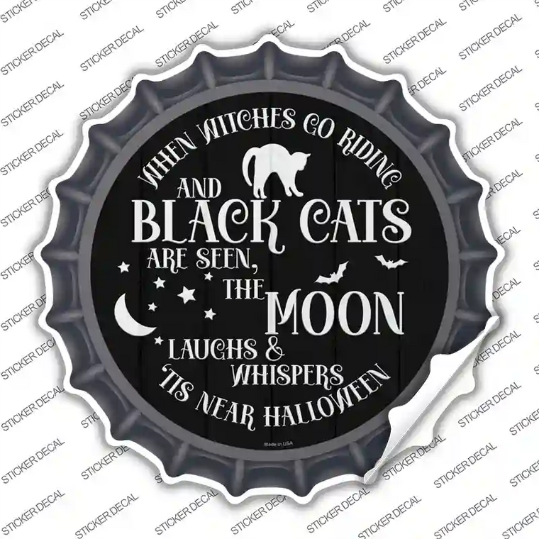 The Moon Whispers Tis Near Halloween Novelty Bottle Cap Sticker DecalLarge