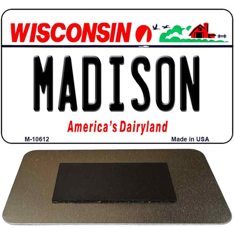 Madison Wisconsin State License Plate Tag Novelty Magnet M-10612 3.5" x 2"