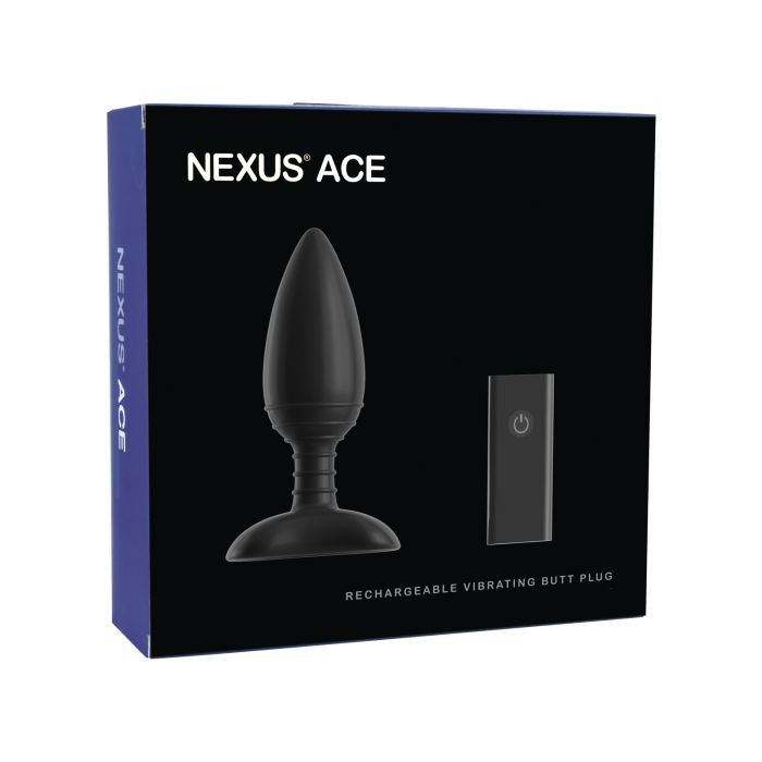 Nexus Ace Remote Control Butt Plug Large - Black