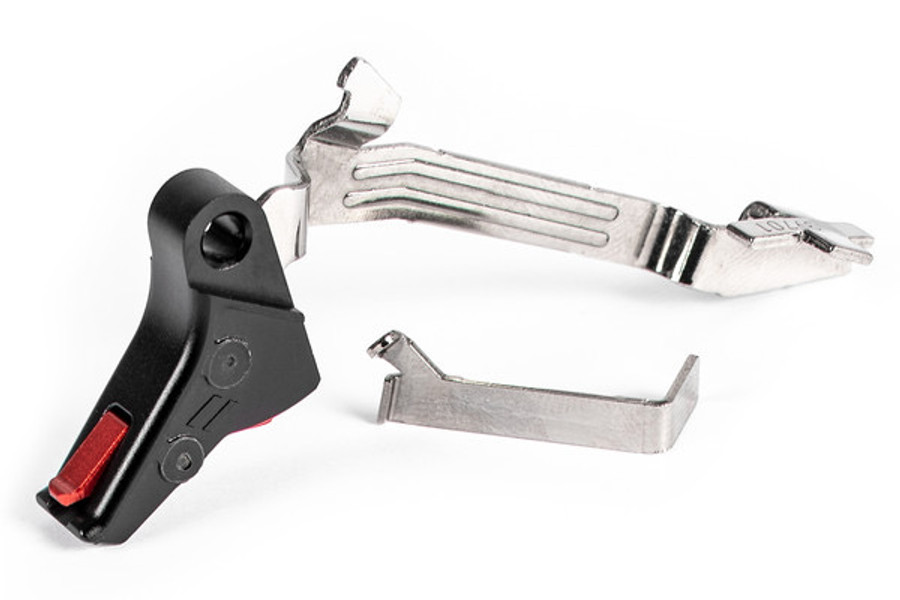 ZEV Technologies, PRO Flat Trigger Bar Kit, For Gen 5 Glocks, Black w/ Red Safety, Includes Zev Pro Connector
