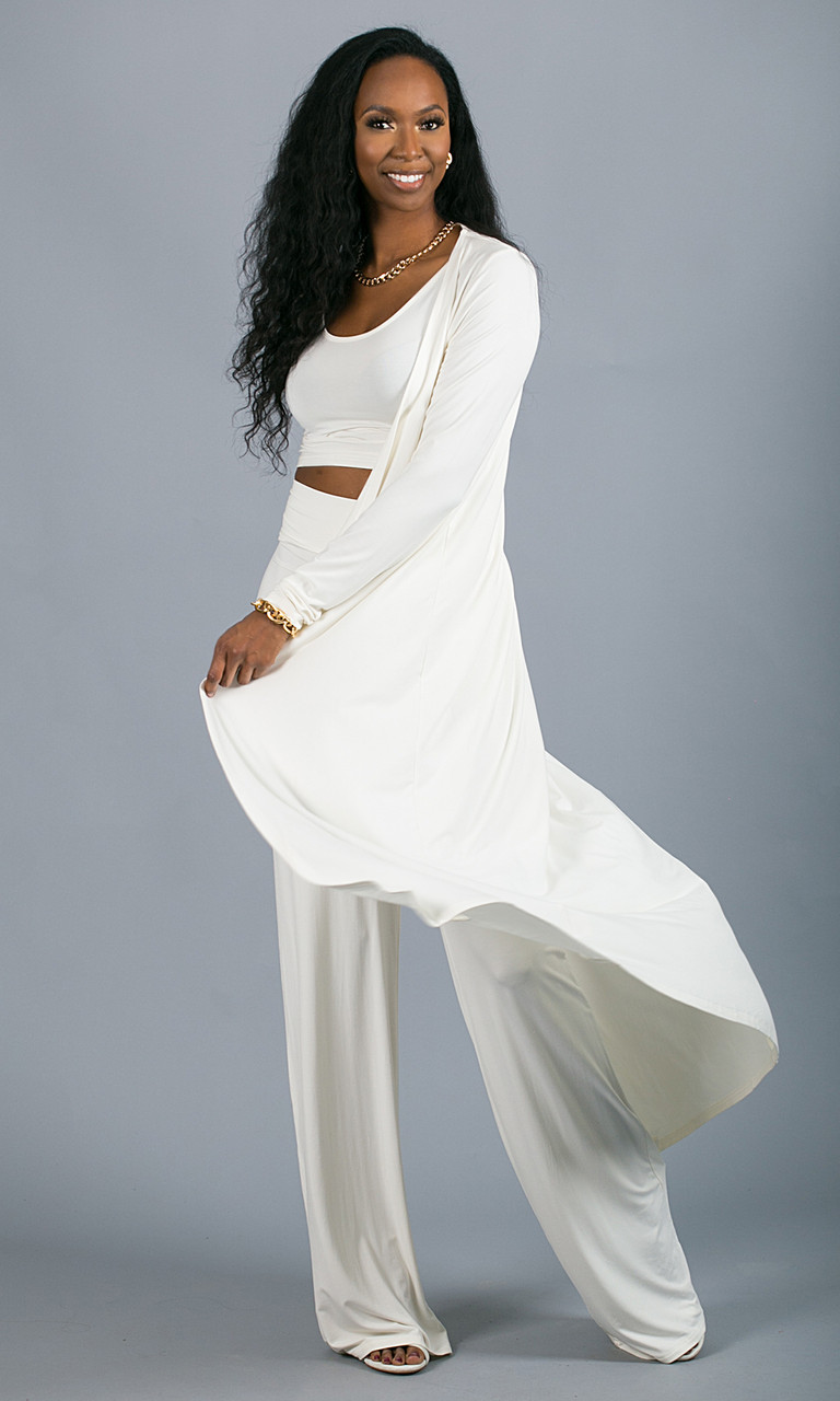 Tall Women's Long White Duster | Tall Sweaters | Prissy Duck
