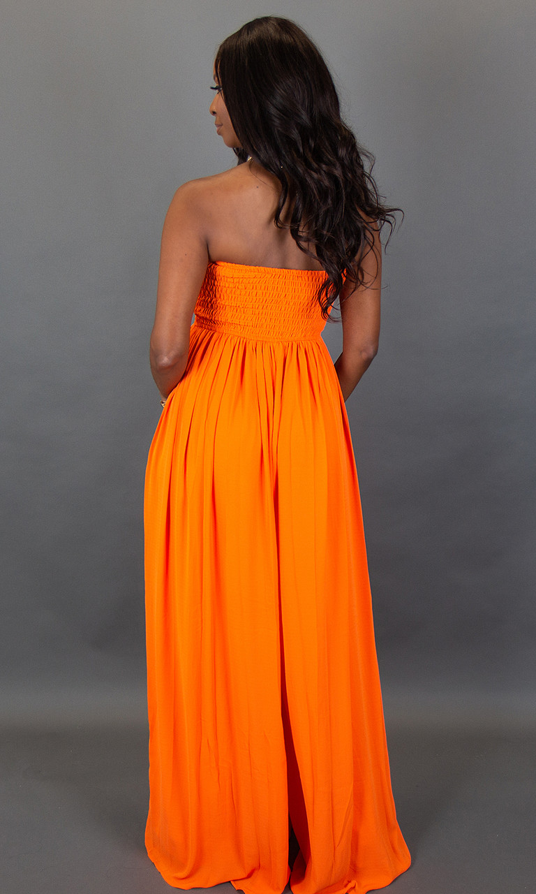 Venice Wide Leg Jumpsuit - Orange XXL 39"