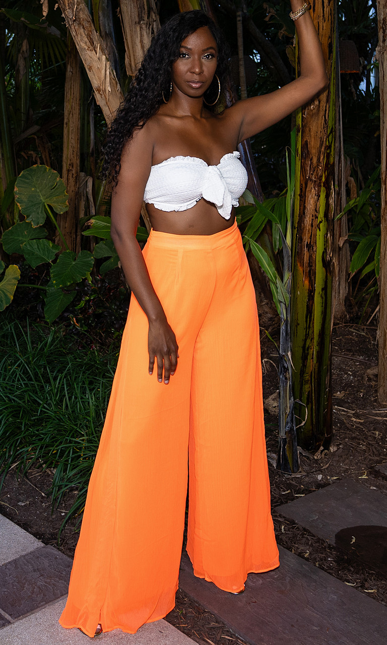 Alani Wide Leg Pants - Orange XXXL 37