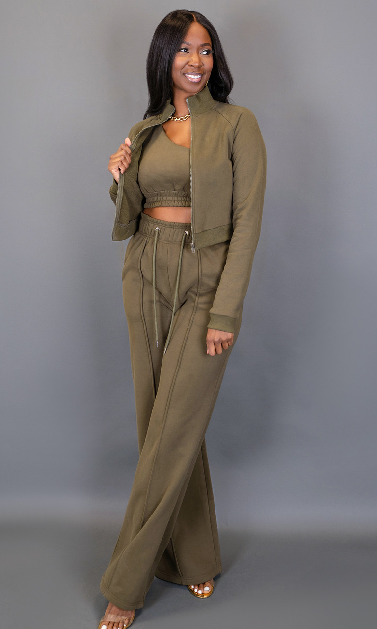 Tall Women's Olive Green One Shoulder Top | Prissy Duck