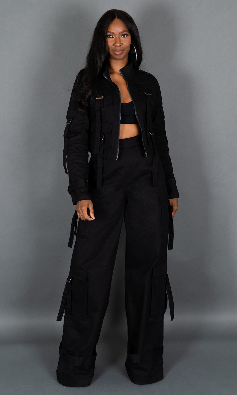 Street Chic Cargo Jacket - Black