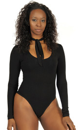 Tie Neck Bodysuit - Black (Final Sale)