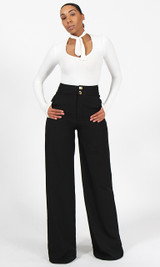 Double Button Pants - Black Double Button Pants - Black