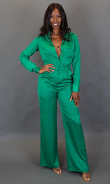 Stella Satin Pants - Green Stella Satin Pants - Green