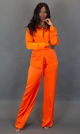   Stella Satin Pants - Orange