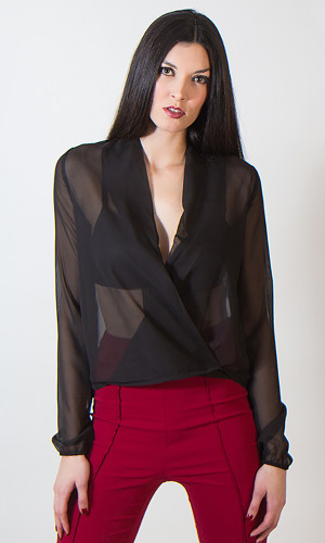 Sheer Wrap  Shirt - Final Sale