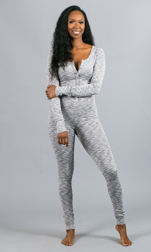 Let's Chill Sleep Jumpsuit - Gray