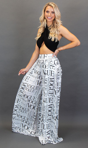  Go With the Flow Palazzo Pants - White Vogue