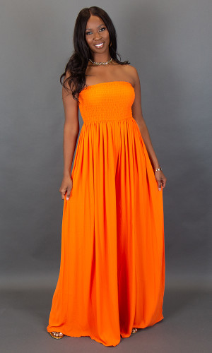  Venice Wide Leg Jumpsuit - Orange