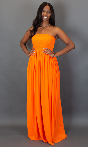  Venice Wide Leg Jumpsuit - Orange