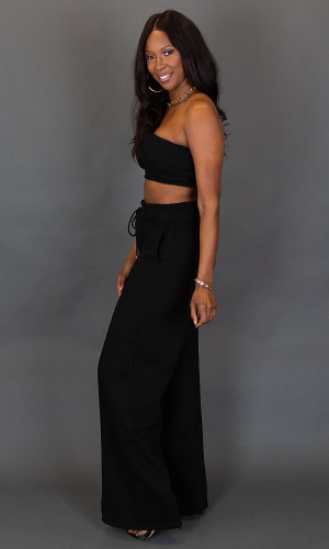 City Vibes One Shoulder Top - Black 