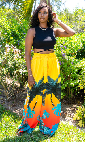 Florence Wide Leg Pants - Tropical