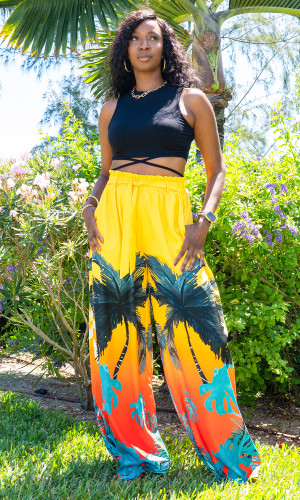 Florence Wide Leg Pants - Tropical