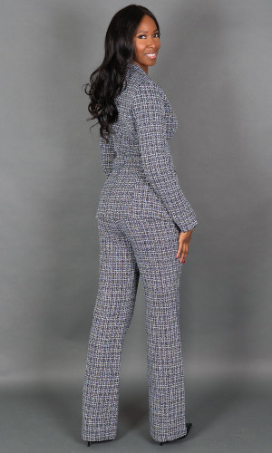 Penelope Tweed Blazer - Black & White