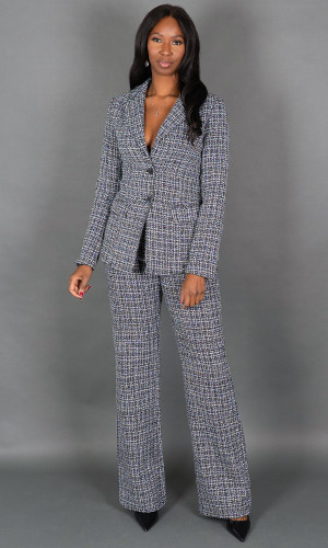 Penelope Tweed Blazer - Black & White