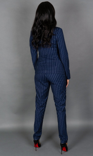 Blake Pinstripe Blazer - Navy
