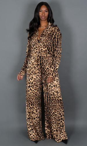 Animal Instinct Pant Set - Leopard