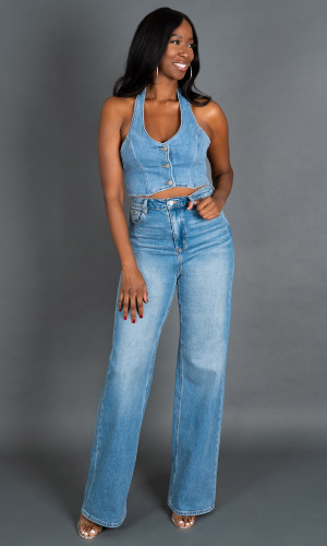 Kinsley High Waist Jeans - Medium Wash