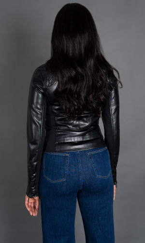 Quinn Faux Leather Jacket - Black