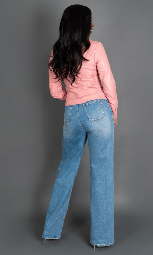 Quinn Faux Leather Jacket - Light Pink