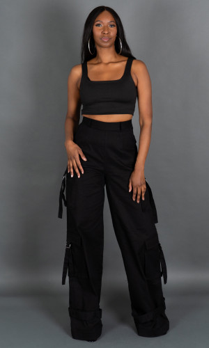 Street Chic Cargo Pants - Black