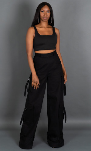 Street Chic Cargo Pants - Black