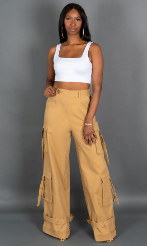 Street Chic Cargo Pants - Sand