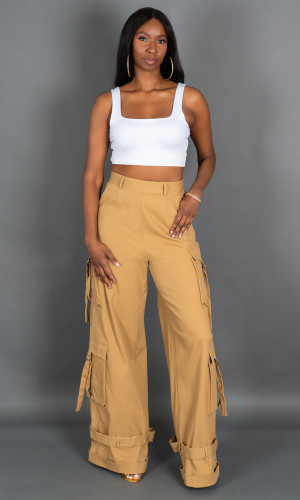 Street Chic Cargo Pants - Sand