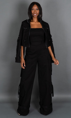 Street Chic Cargo Jacket - Black