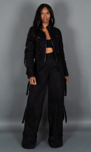 Street Chic Cargo Jacket - Black