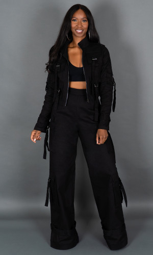 Street Chic Cargo Jacket - Black